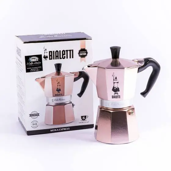 cafeteira-rosa-gold-bialetti-fogao-gas