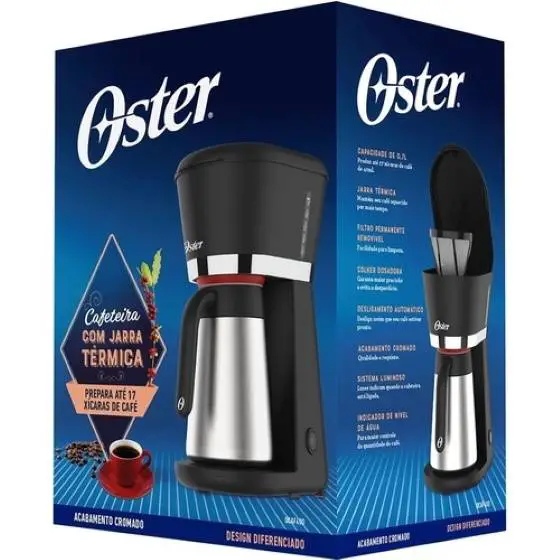 Cafeteira -jarra -térmica- Oster- 18- xícaras- ocaf400