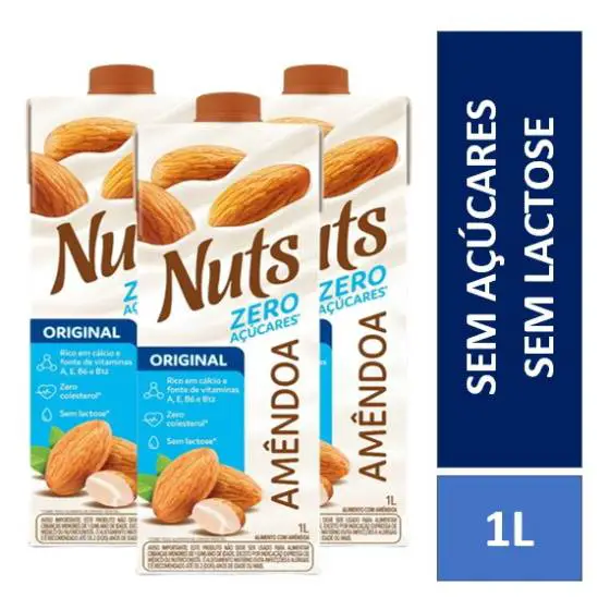Leite- de- amêndoas- Nuts -tem -açúcar